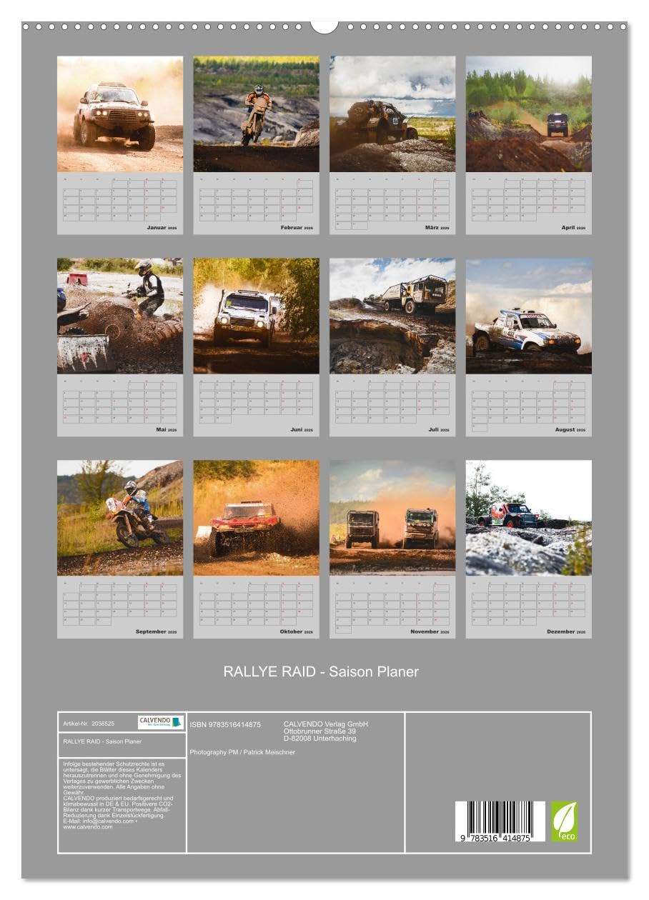 RALLYE RAID - Saison Planer (hochwertiger Premium Wandkalender 2026 DIN A2 hoch), Kunstdruck in Hochglanz: Für Fahrer, Teams, Fans oder Familie - Ein ... eindrucksvollen Aufnahmen (CALVENDO Sport)