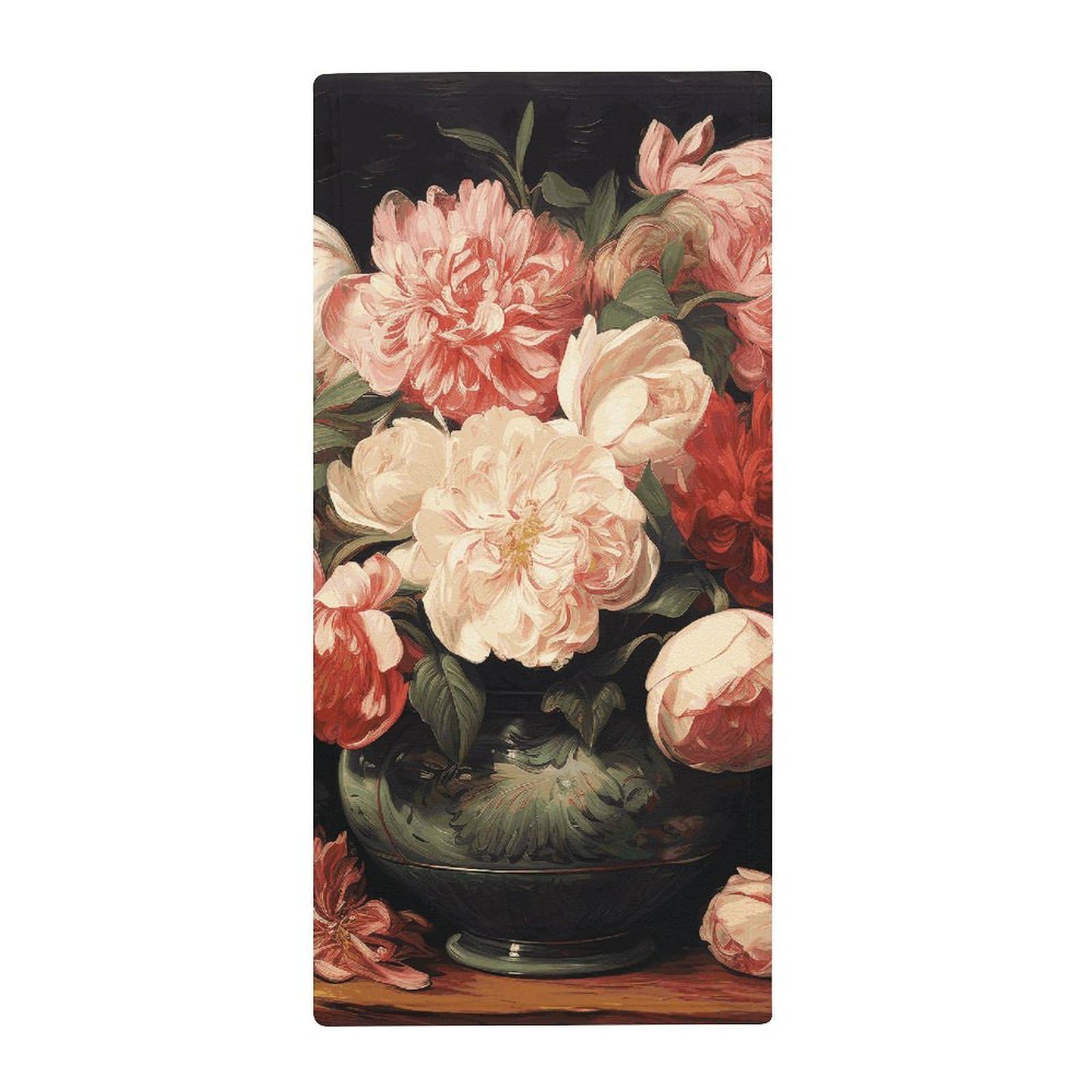 Serviette de bain pour le sport et le yoga pivoines