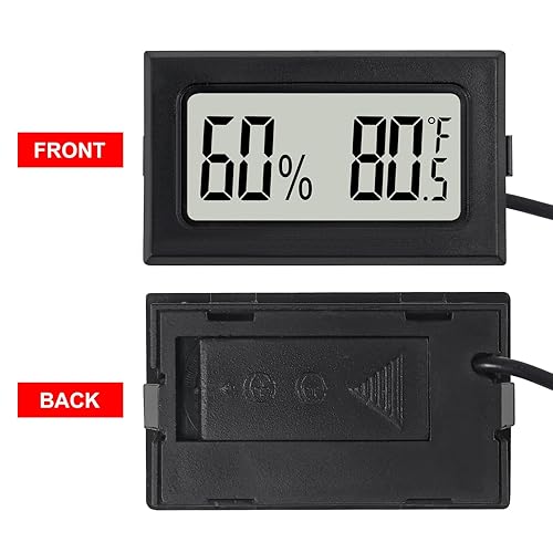 Miniatura 2 de 3 mini termómetro digital higrómetro con sonda electrónico medidor de temperatura humedad medidores pantalla LCD interior Fahrenheit para humidores,