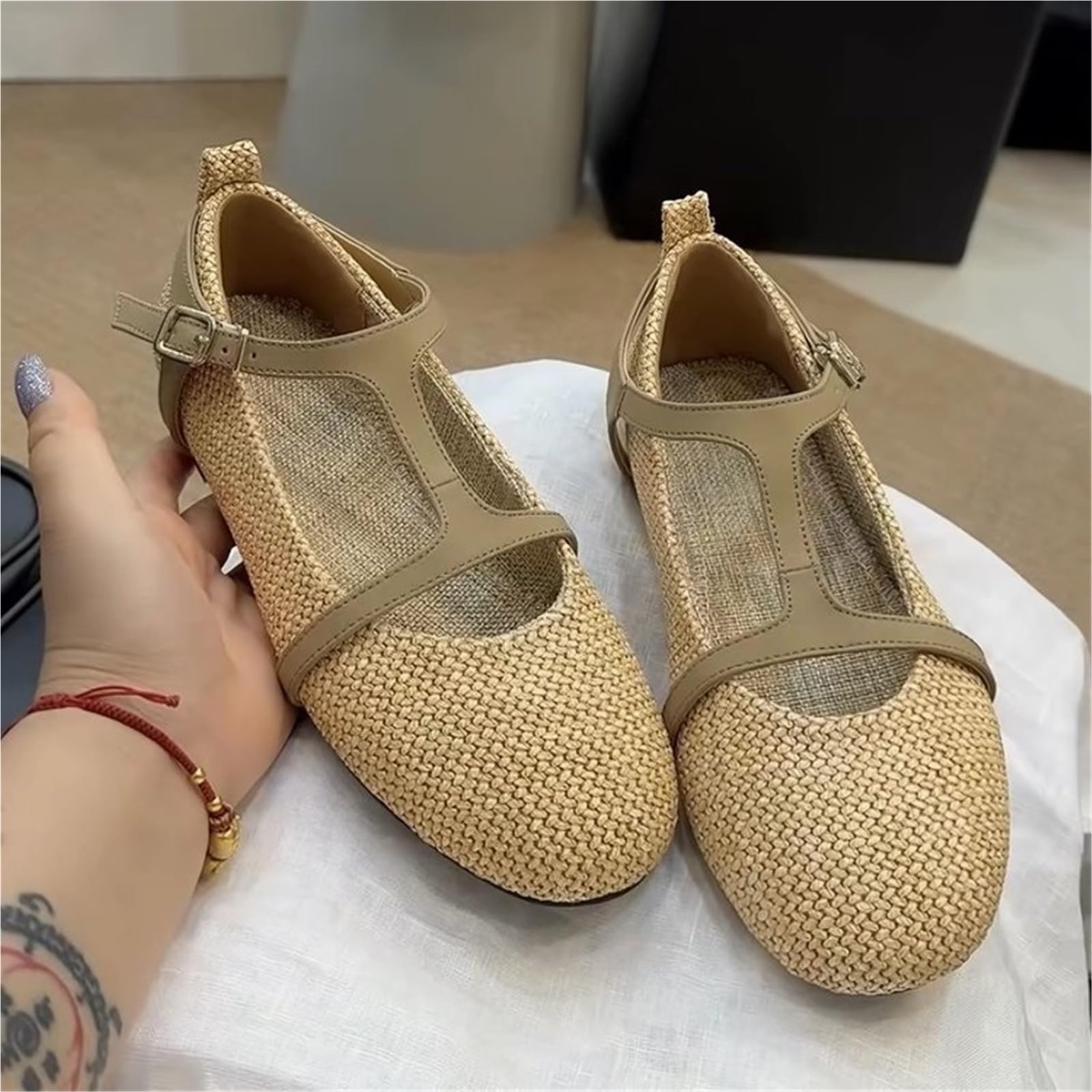 Intrecciate in Rete Ballerine Donna Suola Morbida Traspiranti Casual