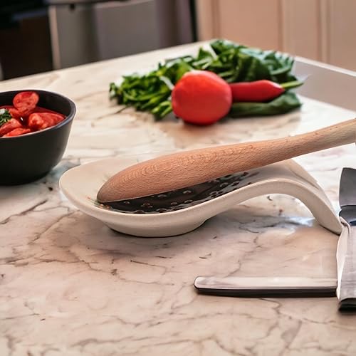 Miniatura 4 de Soporte para cuchara para estufa, soporte grande y duradero, soporte para utensilios de cocina de 4 pulgadas, sin plomo y de cerámica de grado