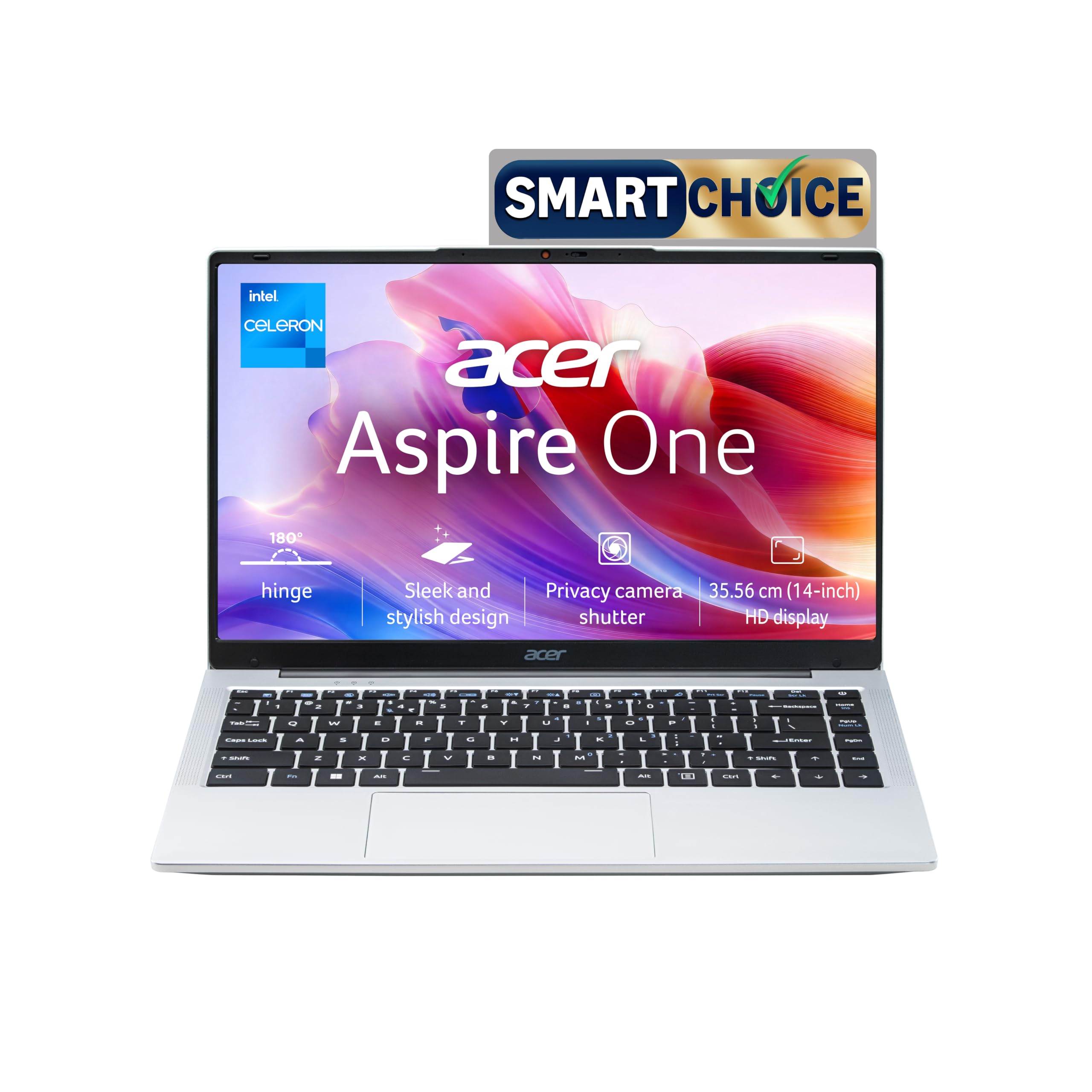 Acer Aspire One, Intel Core Celeron N4500, 8GB LPDDR4 RAM/ 256GB SSD, 14.0"/35.56cm WXGA Display, Intel UHD Graphics, Win 11 Home, Pure Silver, 1.3 Kg, A114-45, Thin and Light Laptop-image-19