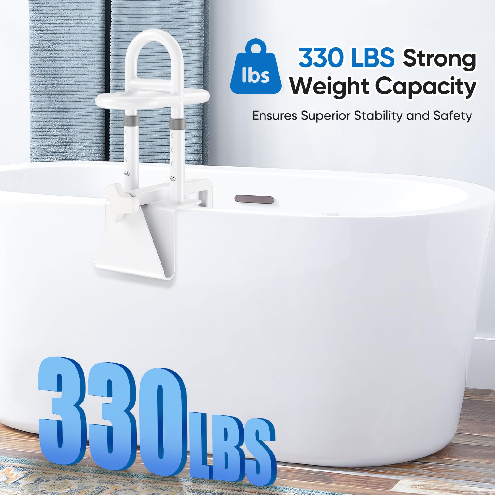 Badewannen Einstiegshilfe für Senioren,Safety Rail Dreifach,Griff Einstellbar Einstiegshilfe Badewanne Verstellbar 7.5-16.5 cm,Badewannengriff ohne Bohren, für Senioren, Schwangere, Kinder