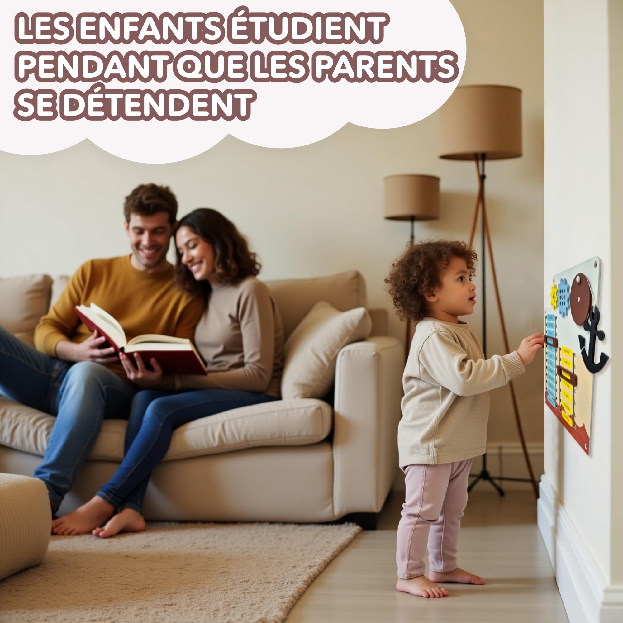 Panneau Mural sensoriel pour Enfants – Tableau d'activités Montessori 16-en-1 en Bois | Jouet de motricité pour Tout-Petits & Maternelle | Jeu éducatif pour développement précoce & créativité