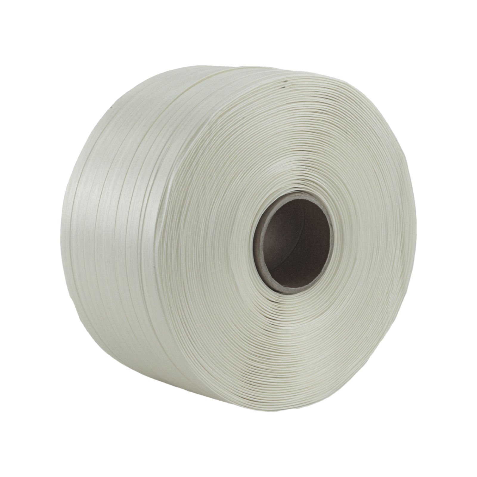KK Verpackungen Umreifungsset Textil 16 mm | 850 m Polyesterband, Bandspanner, Abroller, 100 Verschlussklemmen verzinkt | Reißfestigkeit 450 kg | Für 9-19 mm Bandbreite