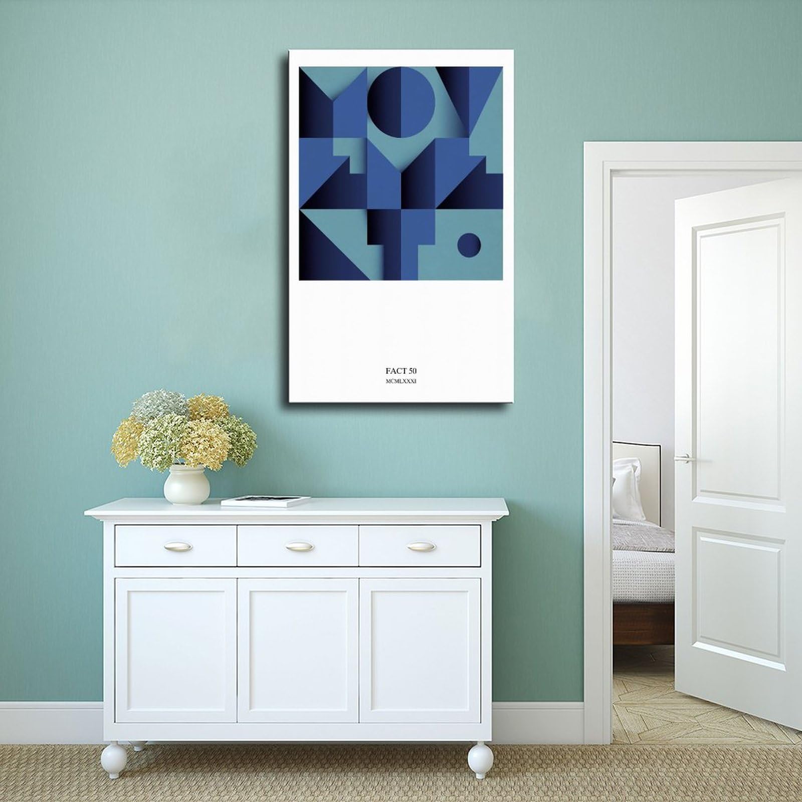 ZOLULA Poster Su Tela 'Moonlight (1)' 30x45 Cm, Stile Moderno Retrò, Per Camera Da Letto, Ufficio, Regalo