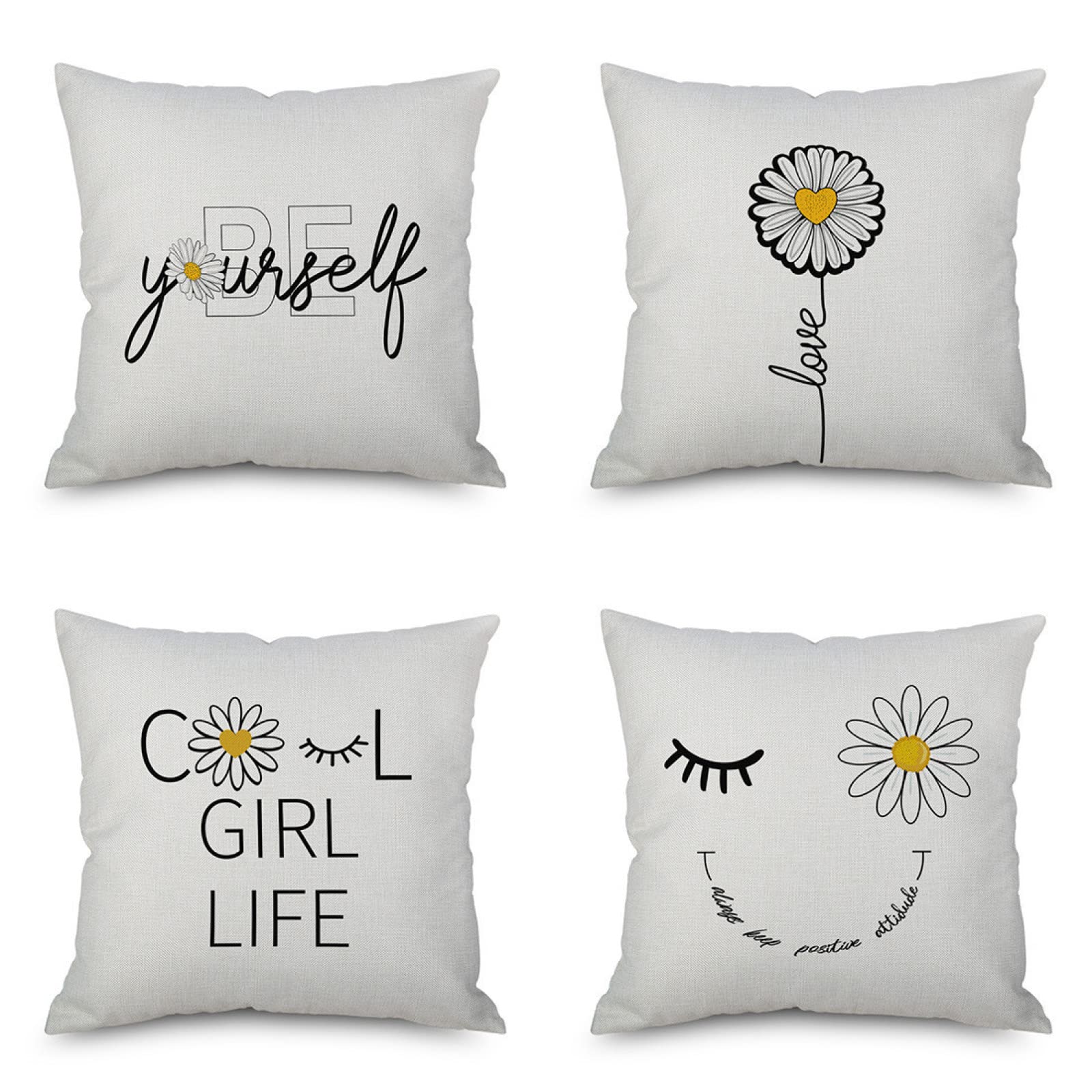 Taie d'oreiller lavable 65x65 cm lot de 4 pour renover coussin canape et lit