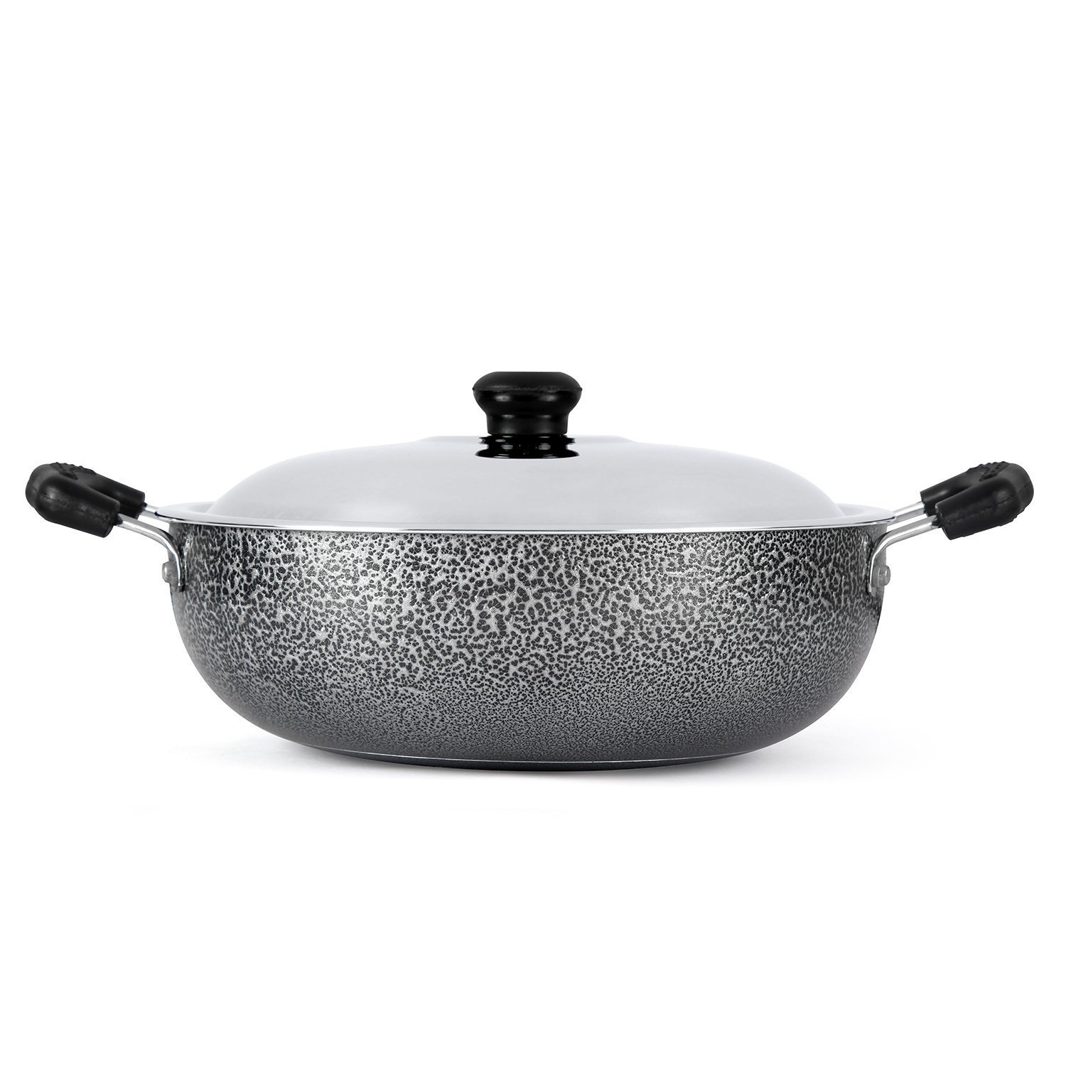 Anjali Aluminium Non Stick Kadhai with Stainless Steel Lid & 2 Side Handles Non-Stick Coating, and Durable Construction for Easy Cooking 1.5 Litre-DKD15 1