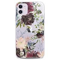 Vista 7 de Funda de poliuretano termoplástico compatible con Apple iPhone 11 2019 modelo 6.1 pulgadas Iph 11 Slim Fit Ramos Hojas Flores Niñas Impresión