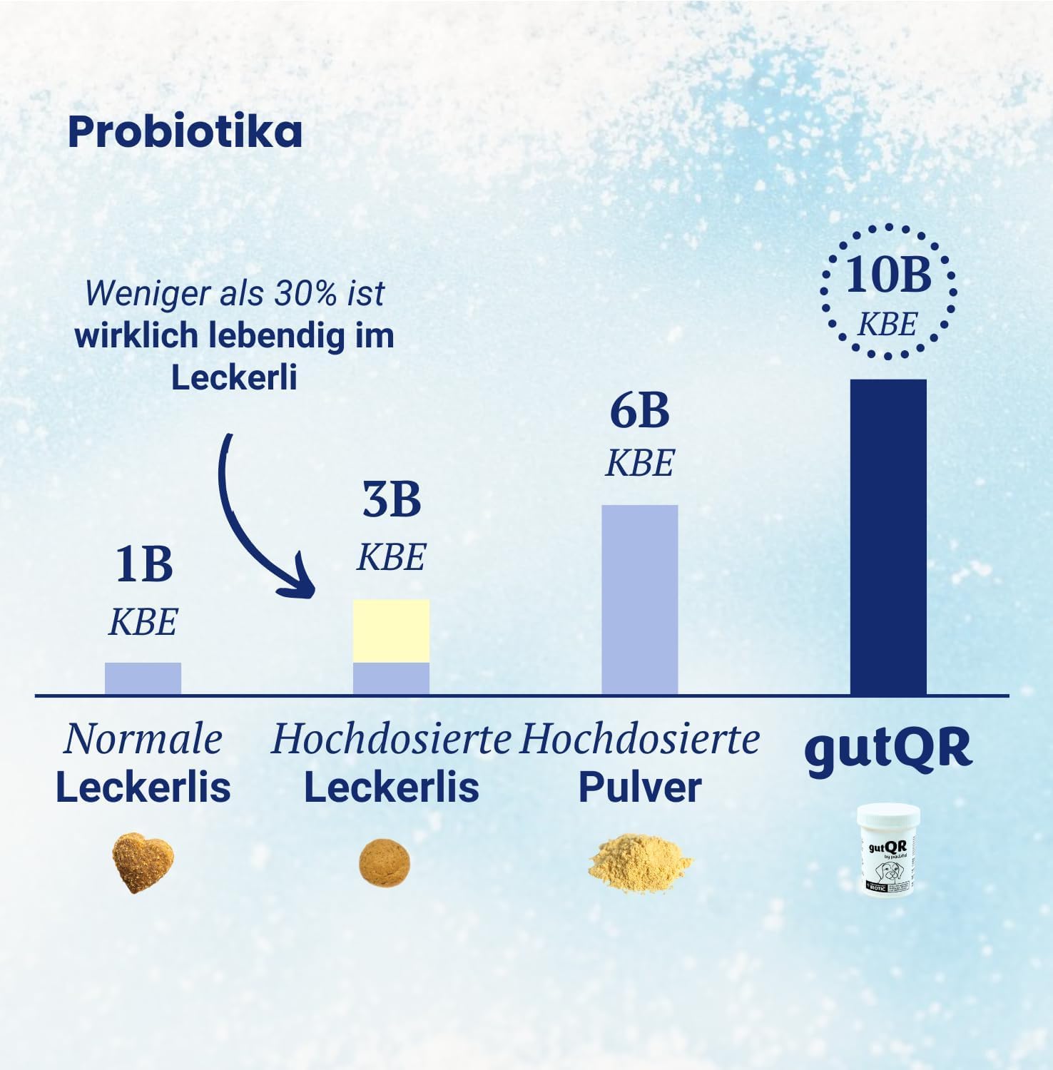 gutQR | Advanced Gut Health Supplement für Hunde | Klinisch erprobte Präbiotika, Probiotika, Postbiotika | Unterstützt Verdauung, Immunität & Hautgesundheit | Darmpulver (180 Messlöffel)