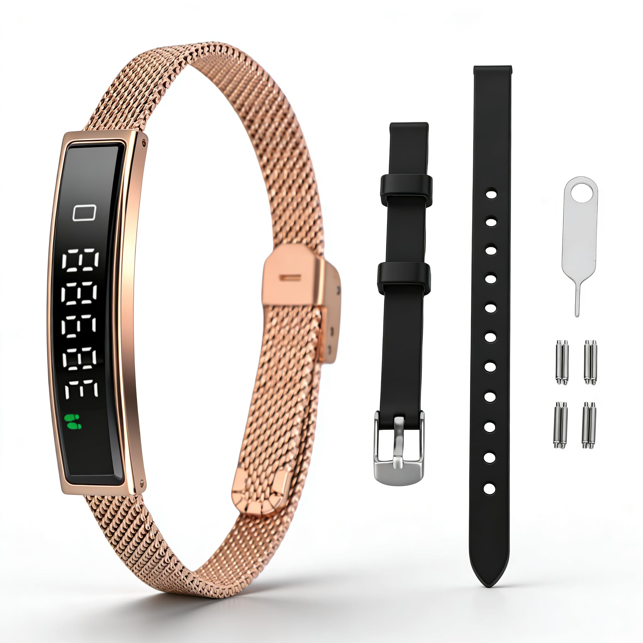Dpofirs Smart Band Fitness Tracker z Bluetooth 5.3, Zdalny Aparat, Monitor Snu, Licznik Krokowy, śledzenie Kalorii, Inteligentna Bransoletka do Telefonu (GOLD)