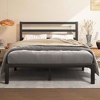 Amazon.com: E-Motie Full Size Bed Frame, Metal Platform Bed