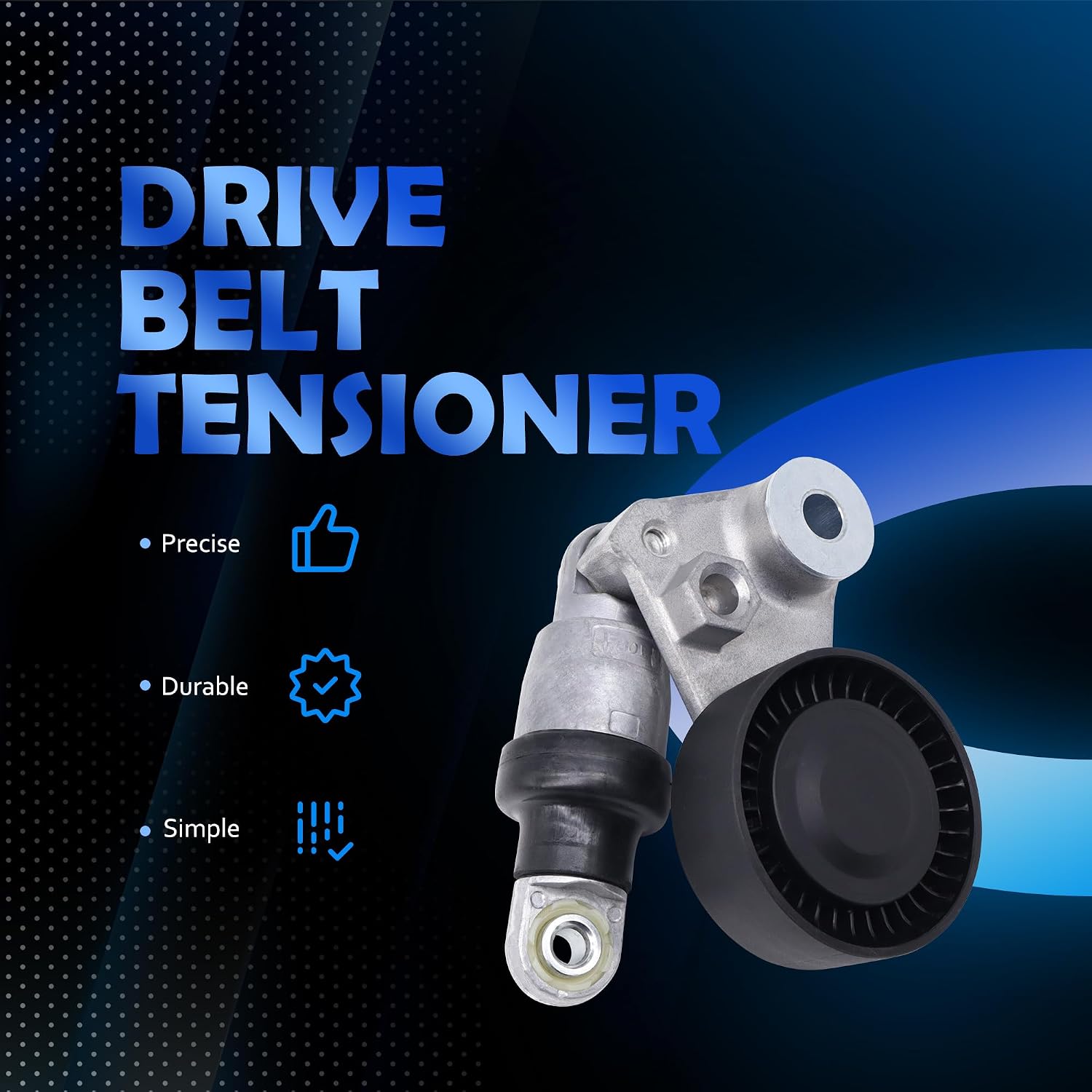 HiSport 252813C100 Belt Tensioner Assembly with Pulley Compatible with Hyundai Kia Amanti Cadenza Entourage K900 Santa Fe Sedona Borrego Azera Santa Fe Veracruz Sonata Replaces 41900436443 39104