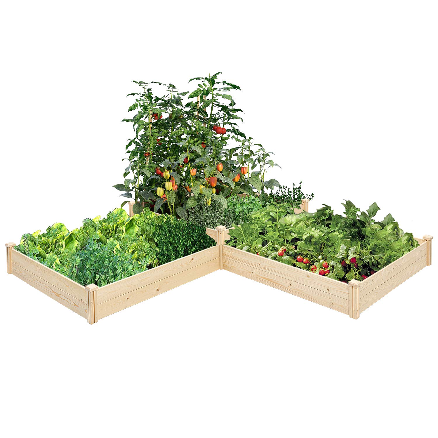 Buy Oakmont Outdoor Wooden Raised Garden Bed er Box Kit for Vegetables