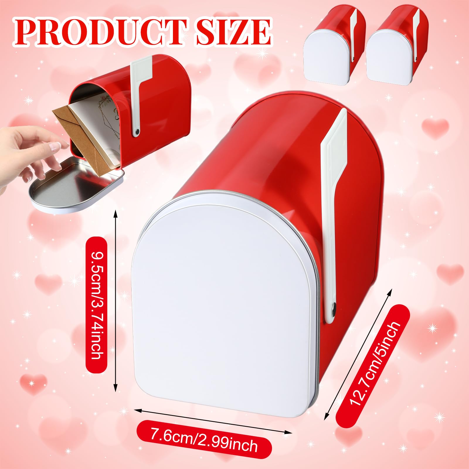 Tandefio 5" X 3" Tinplate Mini Mailbox Toy – 2-Pack Royal Blue Decorative Craft Mailboxes For Valentines, Classroom & Prizes
