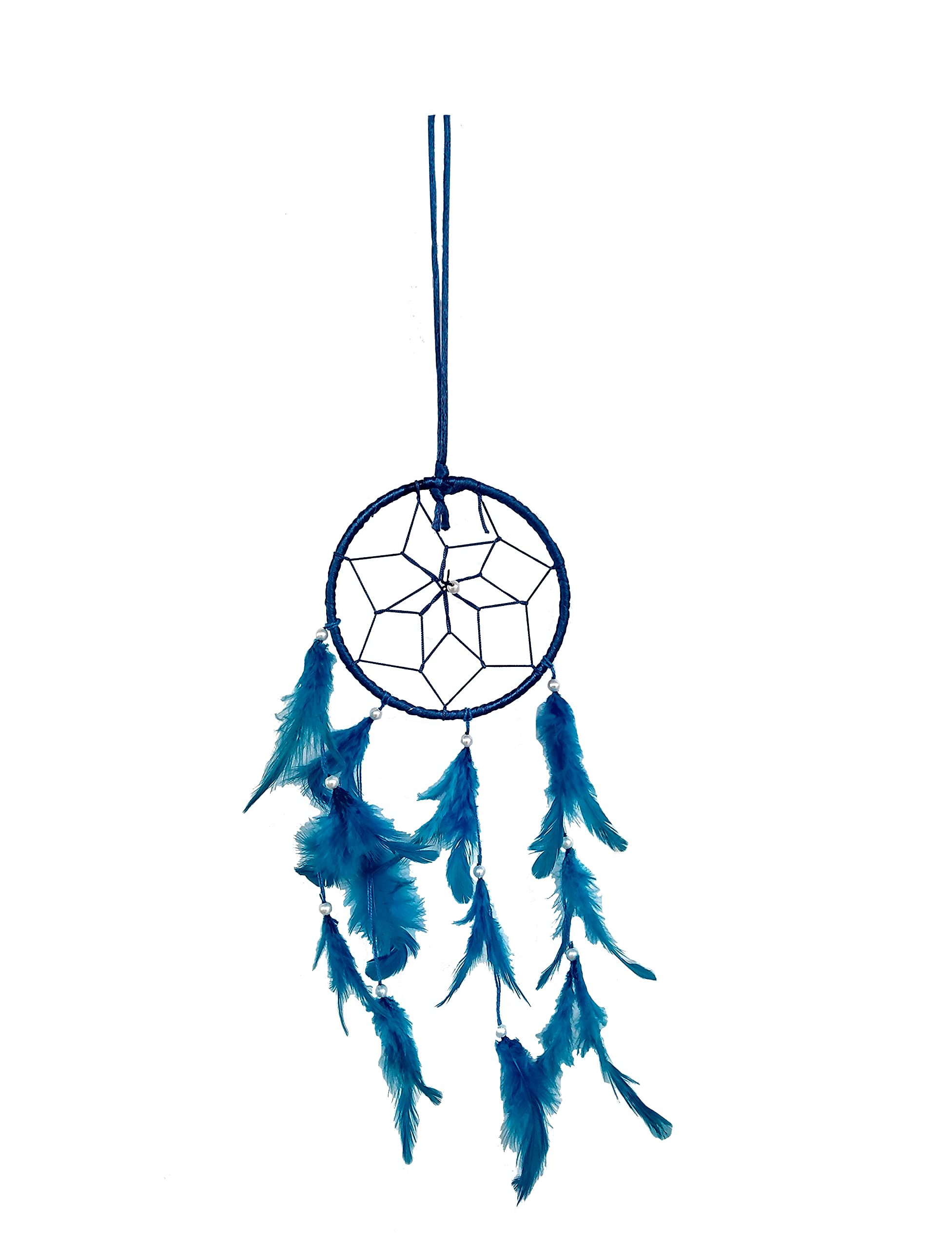 FIKIMOS Dream Catchers Wall Decor, Handmade Feather Bedroom Home Car Decor Nursery Room Hanging Decoration (4