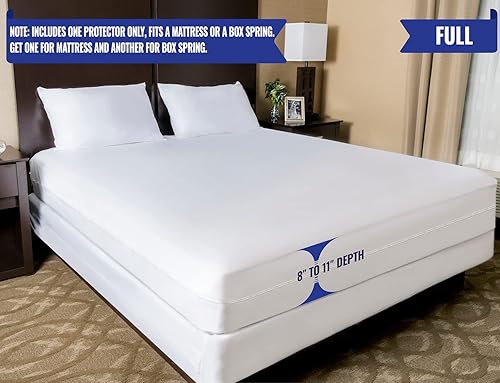Miniatura 9 de Paquete - 2 artículos: Protector de colchón con cremallera de tamaño completo + funda de somier de tamaño completo
