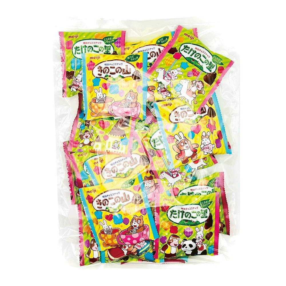 Amazon.co.jp: 明治 きのこの山 たけのこの里 2種24袋 詰め合わせ