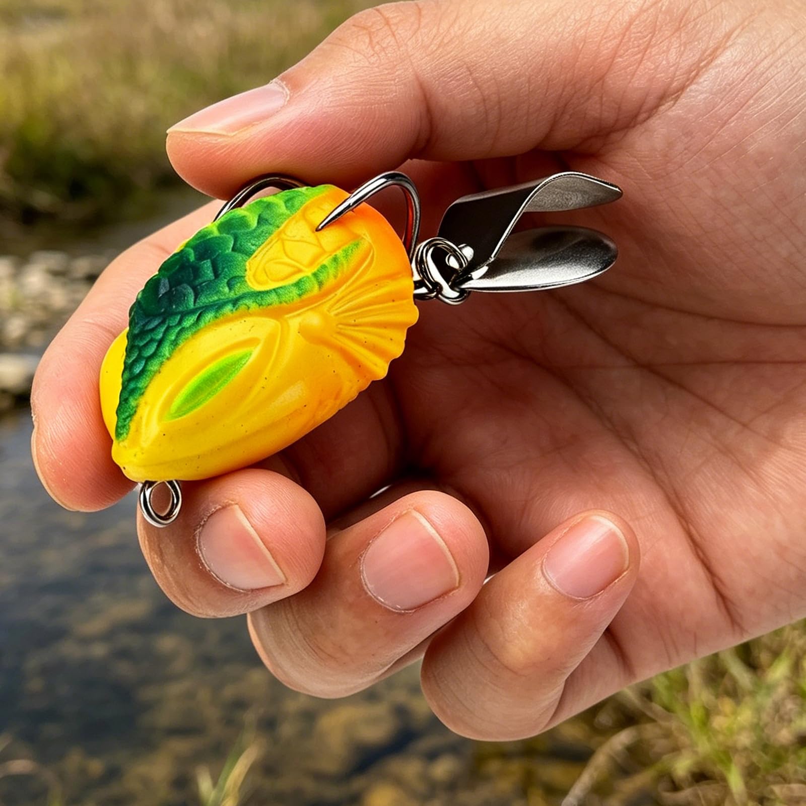 5 pièces Leurres Grenouille PVC 3.8 cm 6.4 g Double Crochet et