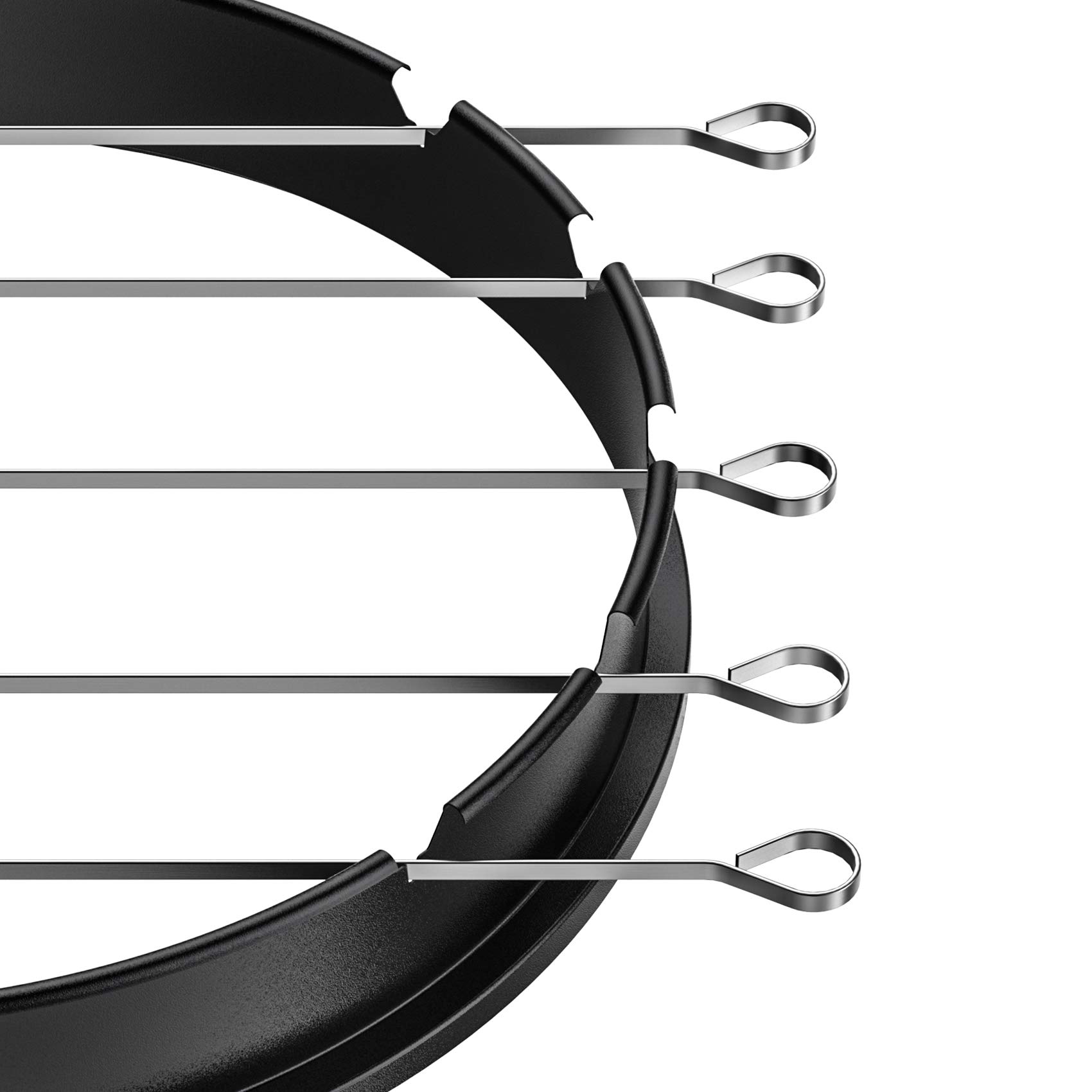 Onlyfire Pierścień do rożna z zestawem szaszłyków kebabowych do grilla Weber 57 cm | Akcesoria do grilla do innych podobnych grillów na węgiel drzewny