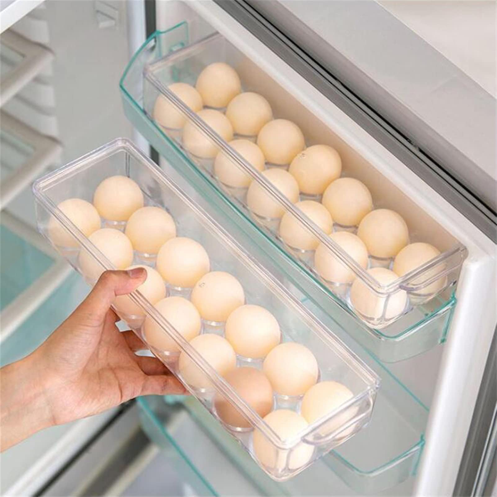 Réfrigérateur porte-œuf transparent pour cuisine rangée