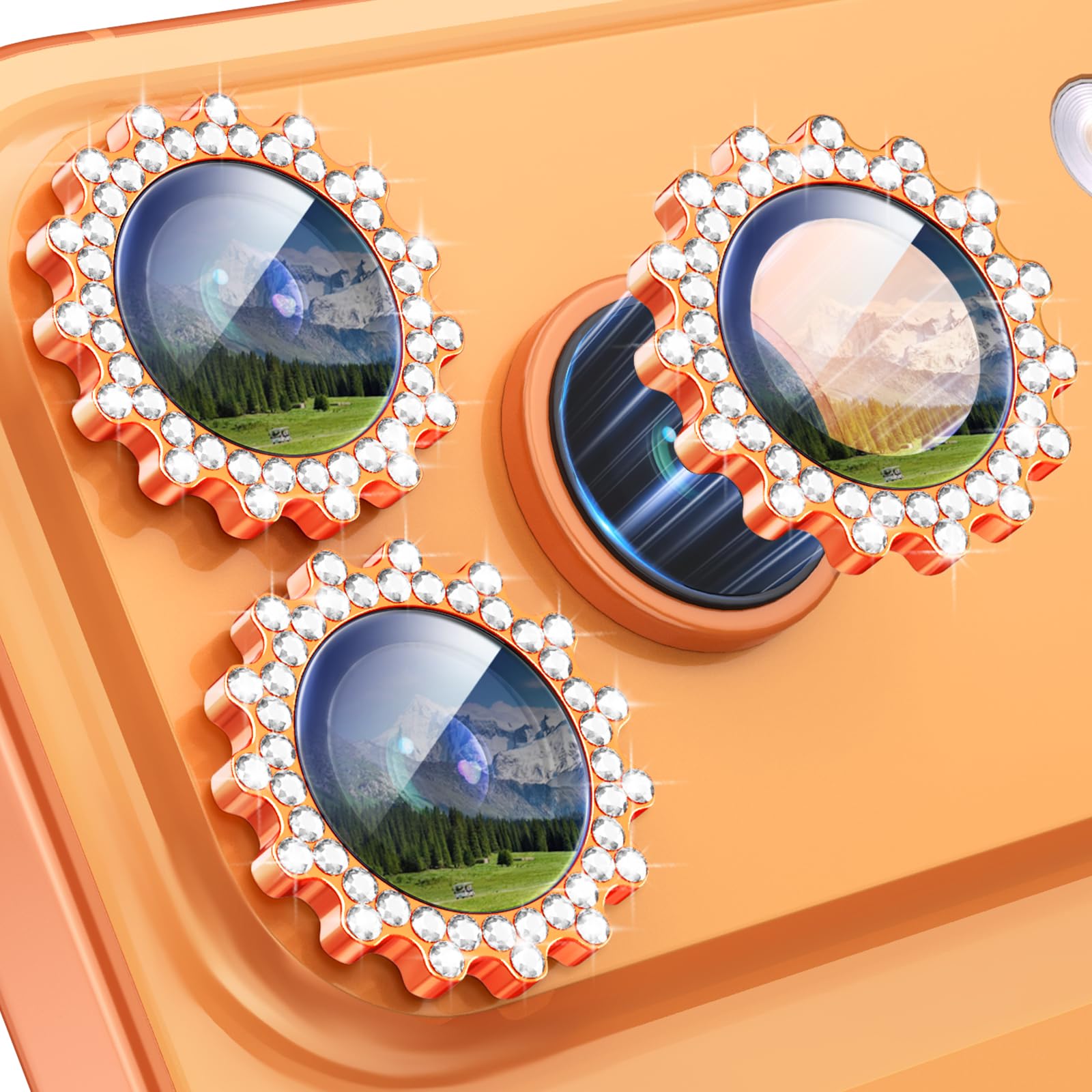 Xfilm for iPhone 17 Pro 17 Pro Max Camera Lens Protector Gear Bling Diamond Individual Metal with 9H