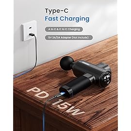 RENPHO Massage Gun Deep Tissue, Percussion Muscle Massage Gun for Athletes Men Women, Electric Handheld Massager Gun for Pain Relief Relax 6 Massage Head, Gray