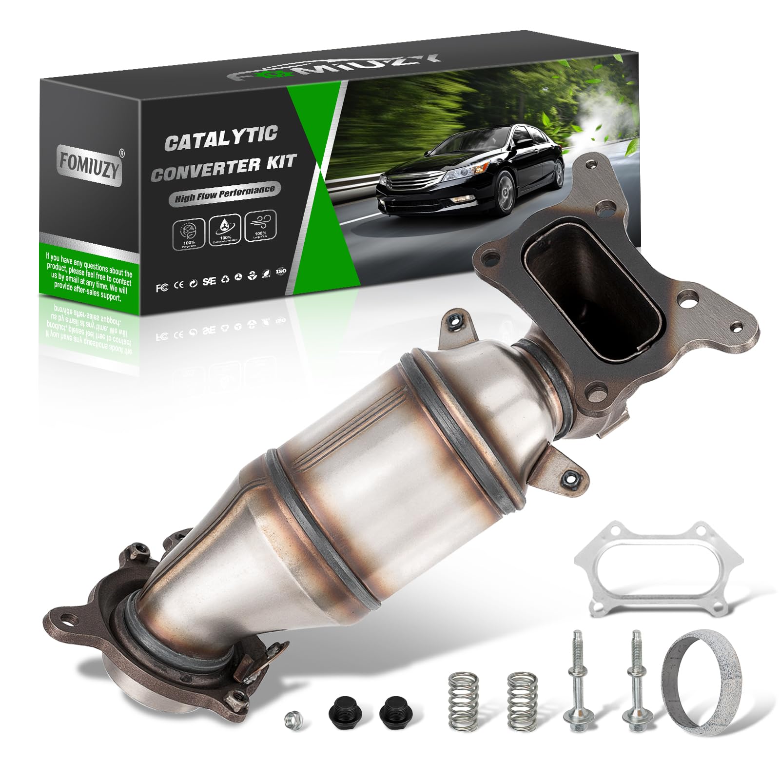 High Flow Front Catalytic Converter Kit Direct-Fit Honda Accord 2008 2009 2010 2011 2012 2.4L Honda Acura TSX 2009 2010 2011 2012 2013 2014 2.4L