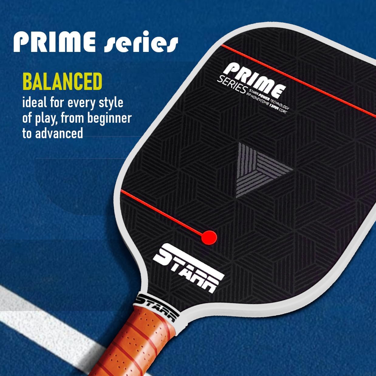 STARR Prime Series Pickleball Paddle | 13mm Honeycomb Core | Fiber Glass Surface