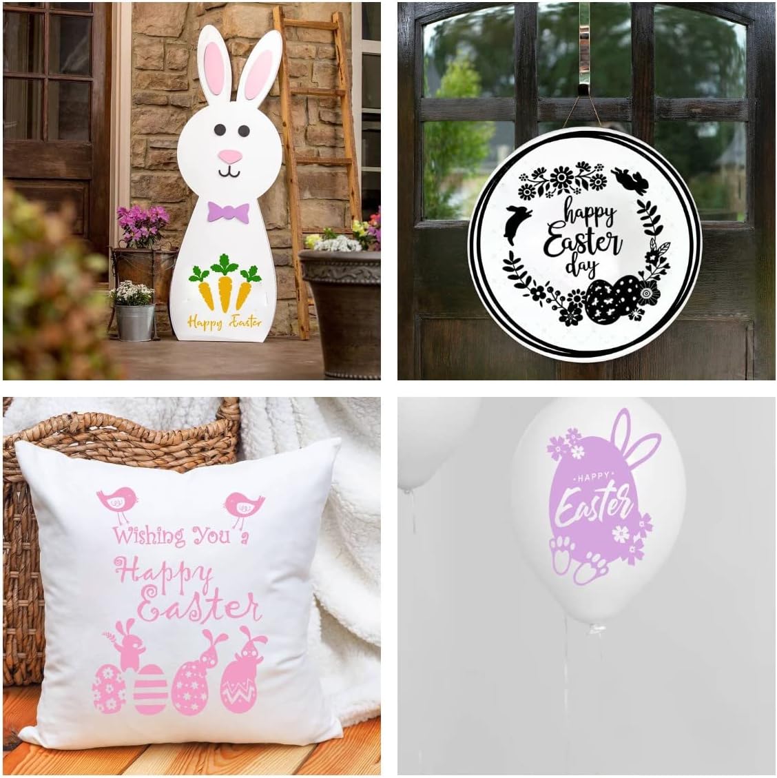 DGAGA Easter Silk Screen Stencils with Chalk Paste 24PCS Easter Egg Adhesive Stencils Reusable Screen Printing Stencils Spring Mesh Stencils for Painting on Wood,Canvas,T-Shirt,Crafts,DIY Home Decor