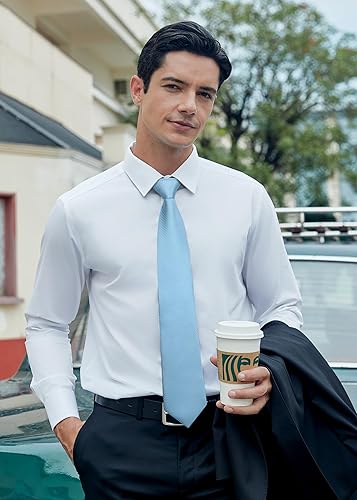 Miniatura 2 de HISDERN Juego de corbatas para hombre, corbata sólida, pañuelo clásico, tejido de seda, negocios, lunares, corbata, boda, fiesta