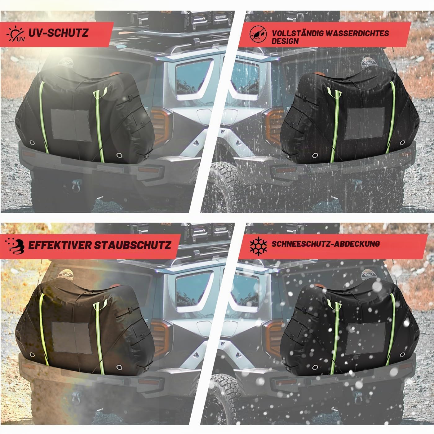 Fahrradabdeckung Universelle Fahrradschutzhülle für Wohnmobile bis 3 Fahrräder Wasserdicht mit UV-Schutz Windstabilität & Reflektorstreifen Fahrradträger Abdeckplane für Reisen Camping Wohnwagen