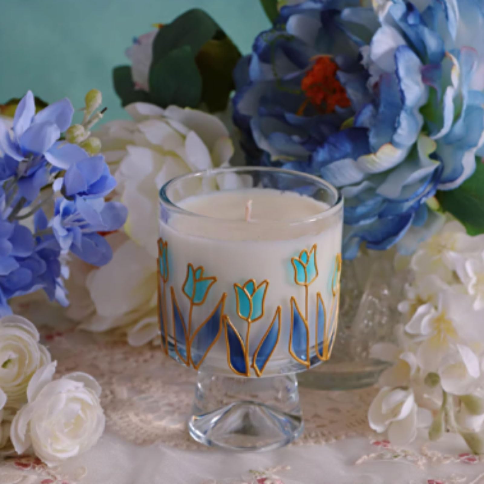 Velas de vidrio hechas con cera de soja y aceites esenciales, vela de aromaterapia reutilizable, combustión limpia for dormitorio, oficina y fiesta(Rot)
