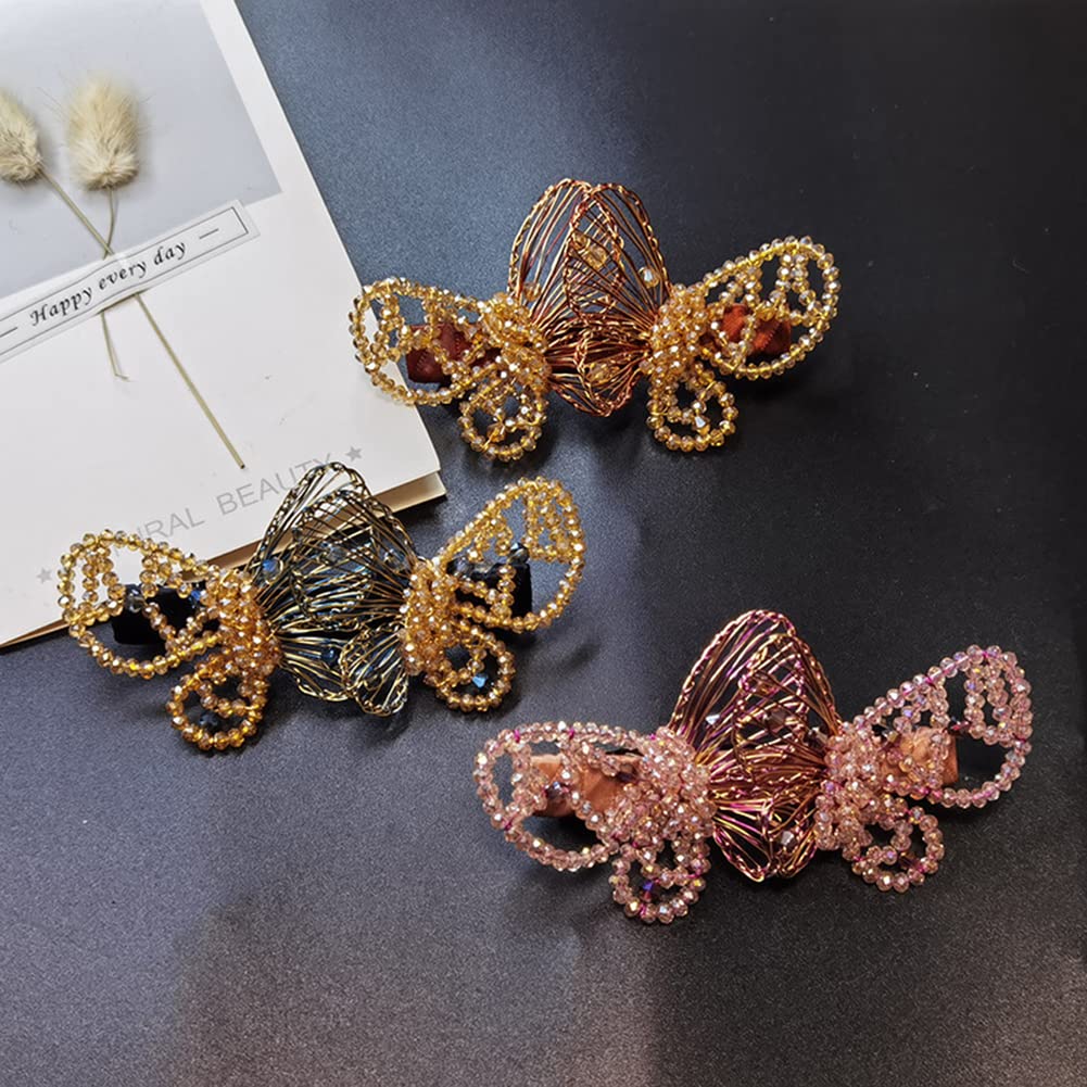 Cristallo strass fermagli per capelli cristallo farfalla fermaglio per capelli forte tenuta fermagli per capelli spessi sottili moda accessori per lo styling dei capelli