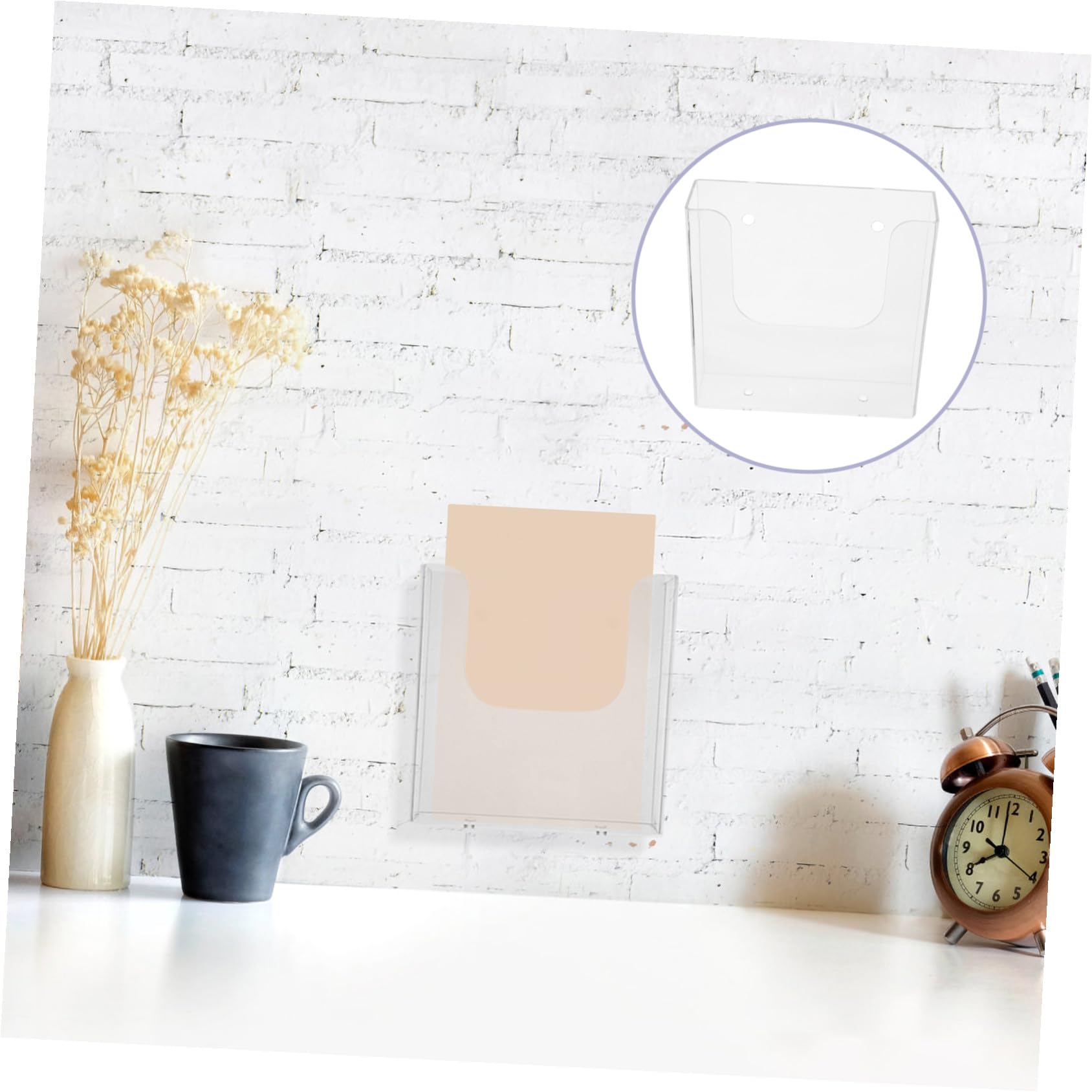 ABOOFAN Porte-Documents Mural en Plastique Classification Claire et Forme à Trous, Organisateur de Documents Moderne pour Bureau, Rangement des Papiers
