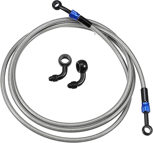 X AUTOHAUX Manguera de freno AN3 28 90 grados M10 para motocicleta, línea de freno hidráulico, manguera de aceite para ATV, motocicleta, motocross,