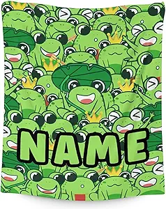 Mercuryelf Custom Frog Throw Blanket - Soft, Fuzzy & Warm - 30x40 Inches Small Blankets for Lap, Crib - Green Novelty Throws Gift for Frog Lovers