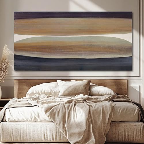 Miniatura 4 de SHEYOYE Decoración artística de pared marrón, lienzo abstracto grande, decoración para colgar en la pared para comedor, carteles estéticos y