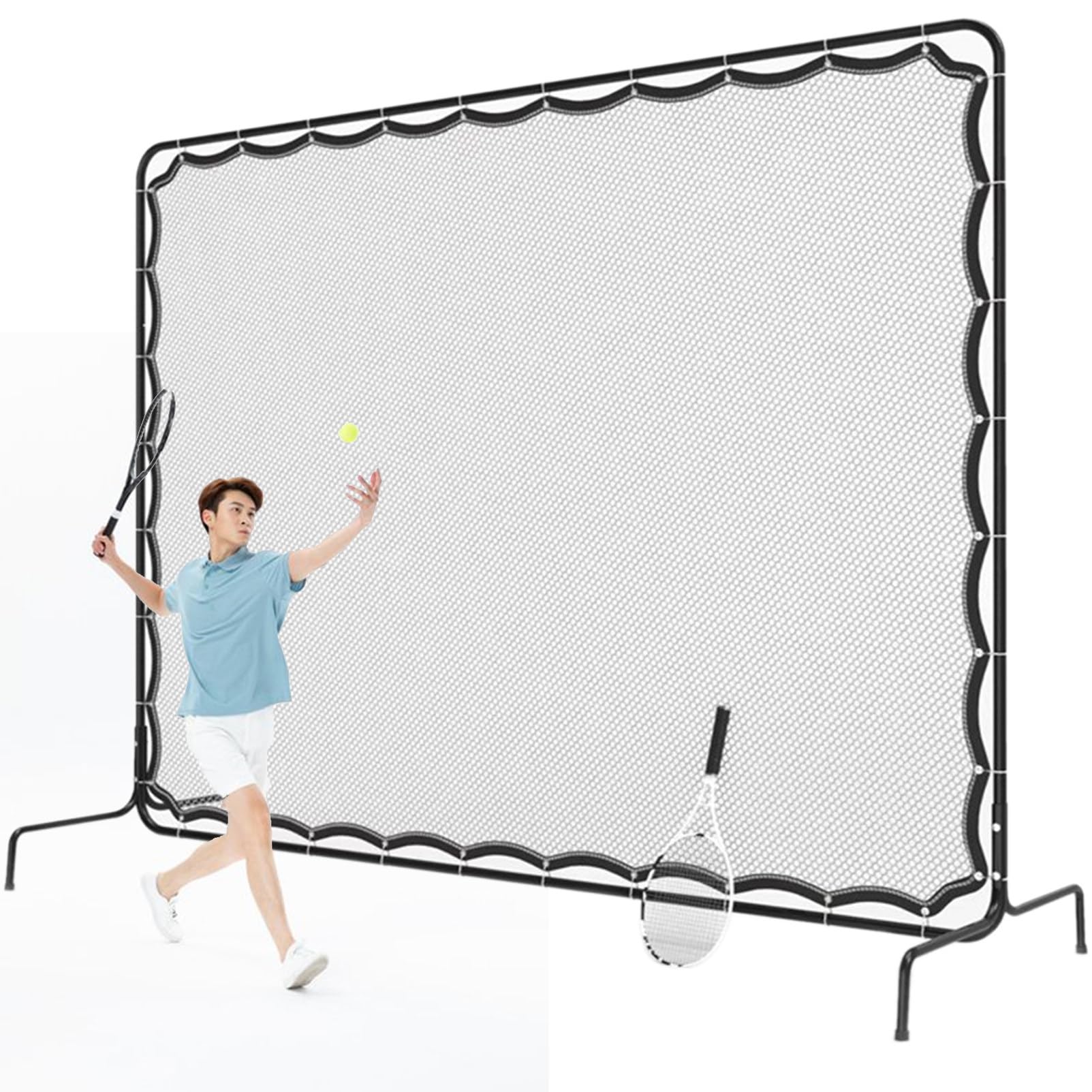 Tennis-Rückwand, großes Rebound-Netz, Tennis-Jumbo-Rebounder [9 Fuß x 7 Fuß] – verstellbares Rebound-Netz für Grundschläge und Volleys, verbessert Grundschläge und Volleys