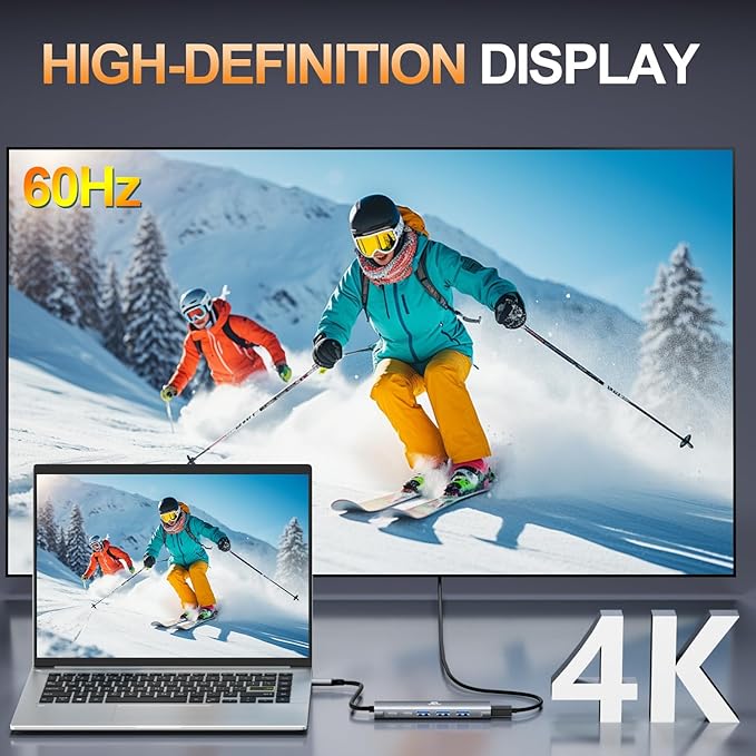 Hub USB C Multiport 8 en 1 con HDMI 4K@60Hz y Carga PD 100W miniatura 3