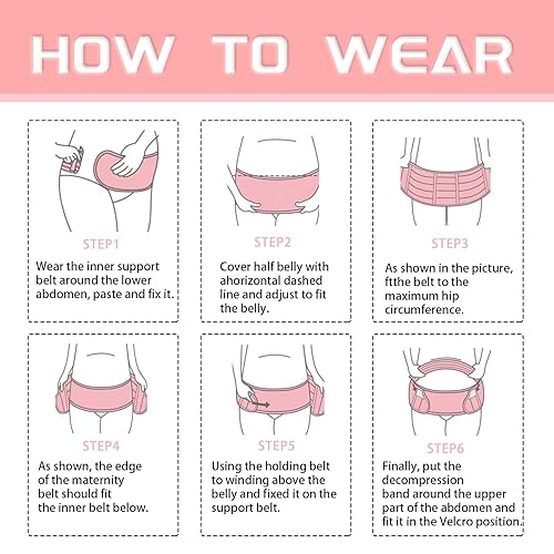 Miniatura 6 de ACCUBIO Cinturón de maternidad, soporte de vientre de maternidad, bandas para el vientre para mujeres embarazadas, banda de apoyo de maternidad