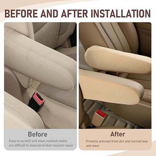 Miniatura 6 de 2 fundas para reposabrazos de asiento delantero de automóvil, funda elástica para reposabrazos de automóvil, cómoda funda protectora para