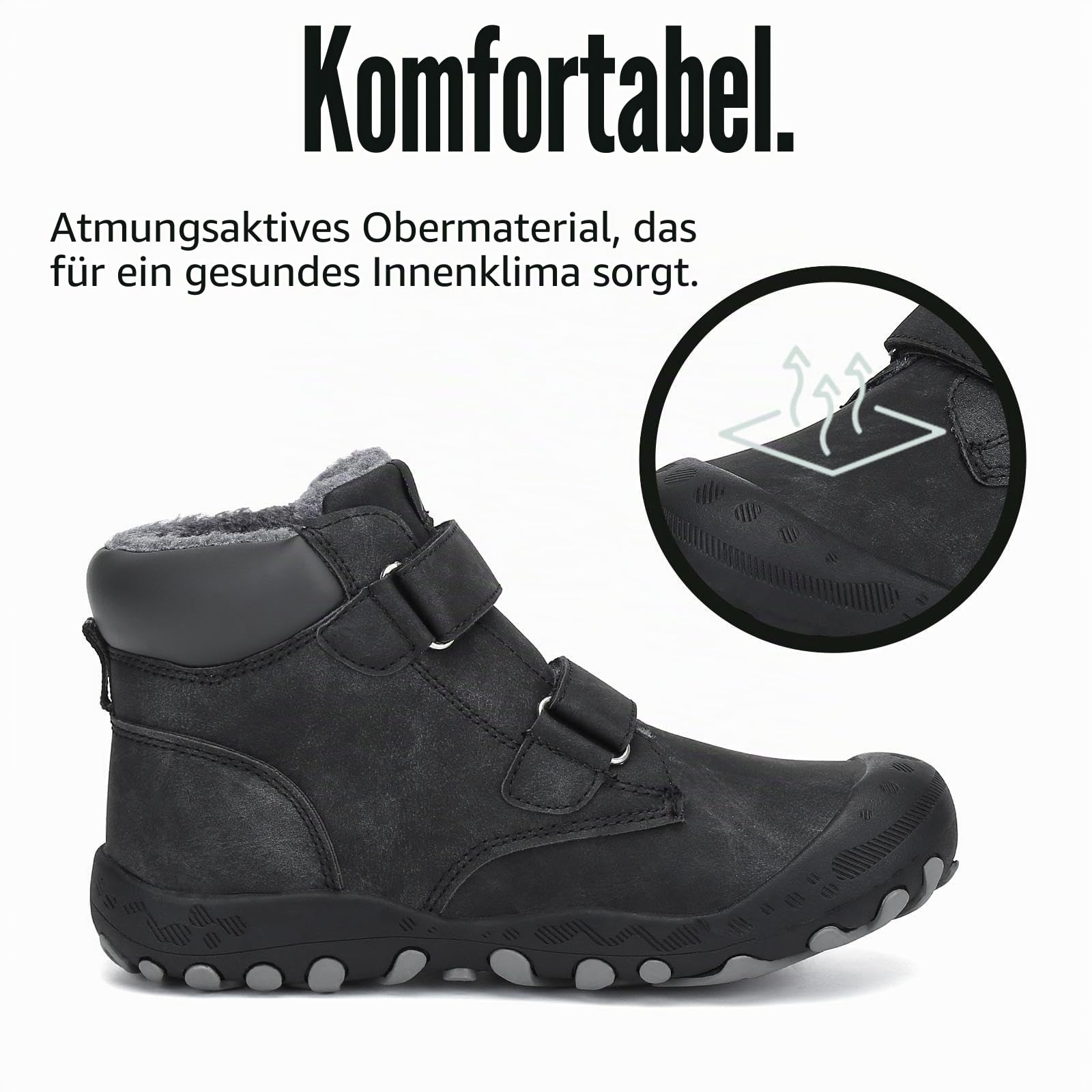 Mishansha Kinder Winterschuhe | Warm gefüttert, Rutschfest