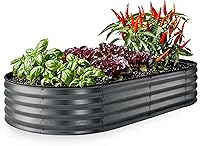 Vista 18 de Plant & Plot Camas de jardín elevadas galvanizadas para exteriores/ Jardinera elevada de 6 x 3 x 1 pie para jardinería, verduras, flores, caja