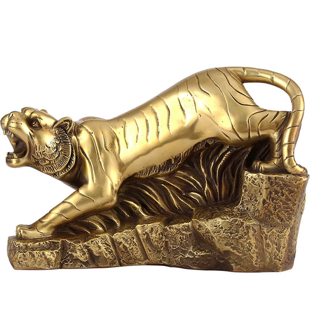 Statues de tigre en laiton pur, cadeau de richesse et bonne chance