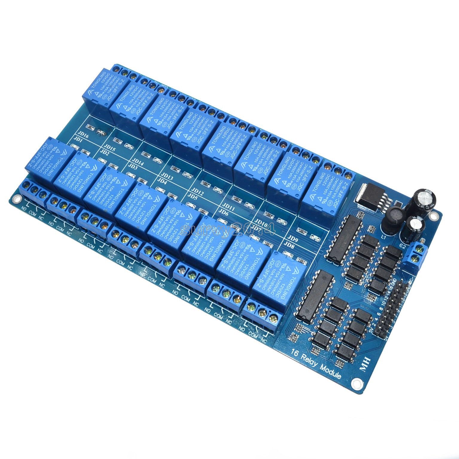 Ducduongshop Tool Part for 16-Channel 12V Relay Shield Module with optocoupler LM2576 Power for