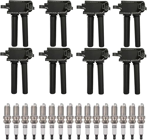 Paquete de 8 bobinas de encendido UF504 56029129AA y bujías de iridio para Ram 1500, 2500, 3500, 4500 2011-2020 y Dodge Charger 2005-2020 y Jeep