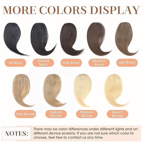 Miniatura 5 de Hairro Extensiones de flequillo lateral ondulado con clip, 100% cabello humano, 2 piezas con clip en la parte media, flequillo francés, lados