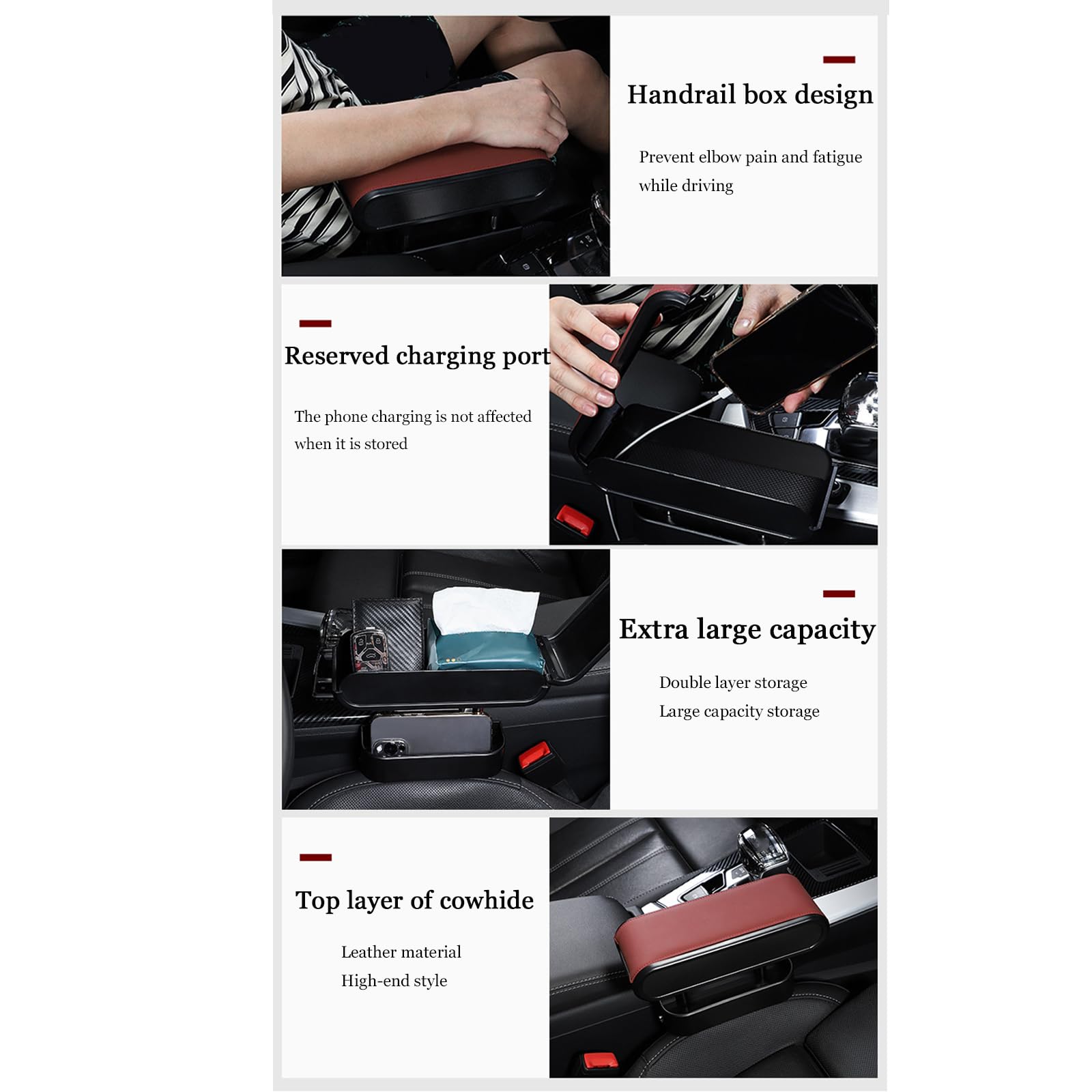Auto Armlehne Box für Mitsubishi Colt Z30 Colt ClearTec 2004-2012, Auto Mittelkonsole Armlehne Auto Mittelkonsole Aufbewahrungsbox MittelArmlehnen Auto Innenausstattungs Zubehör,A Black