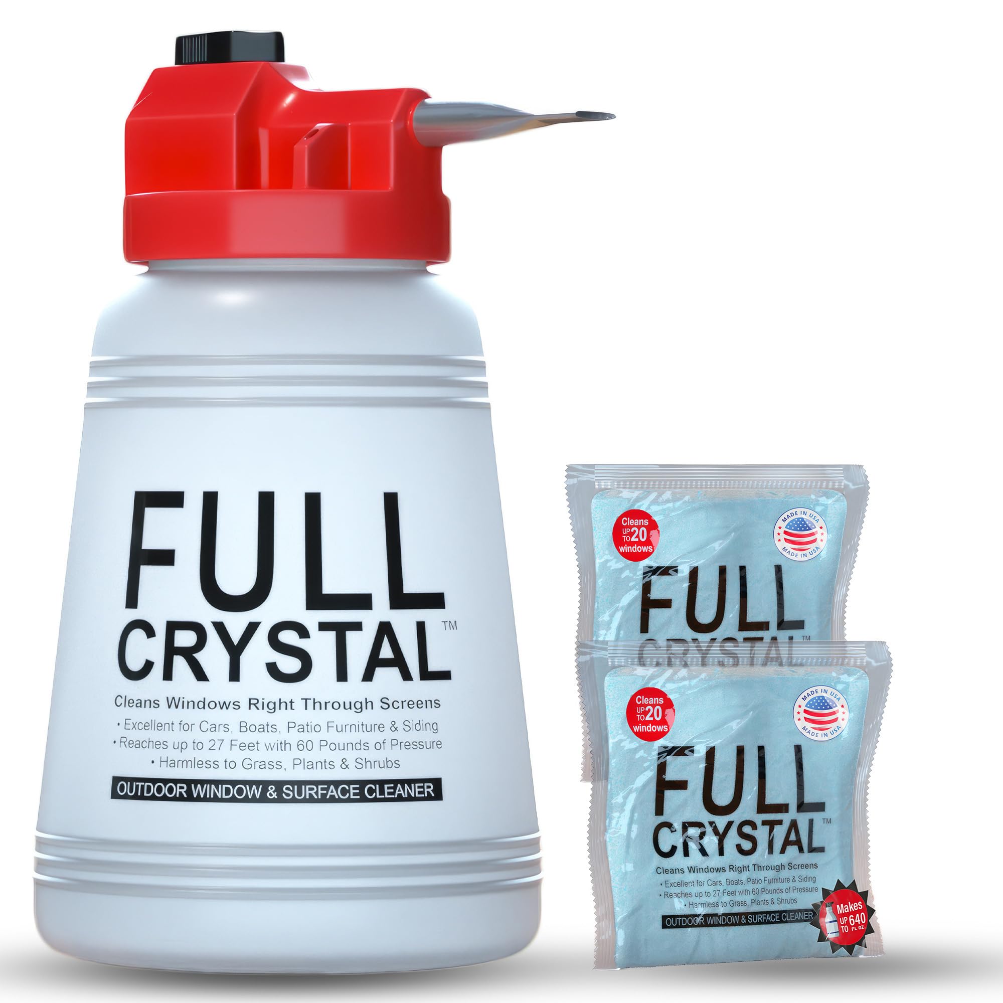 Amazon.com: Full Crystal Window Cleaning Kit – 8 oz Glass Cleaner